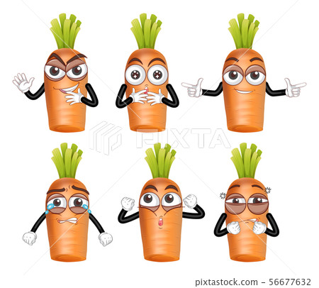 Carrot Set with Facial Expression 56677632