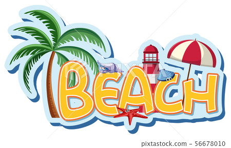 Font design for word beach Font design for word beach 56678010