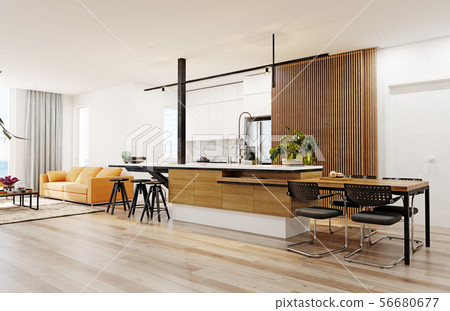 modern kitchen interior. 56680677