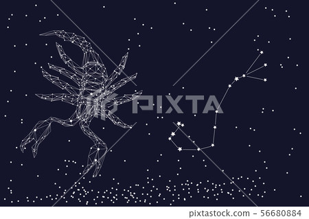 Zodiac sign Scorpio. The symbol of the astrological horoscope. Horizontal banner. 56680884