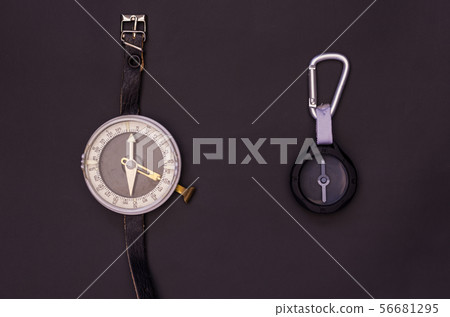 Ancient and modern compass. Old and new. Ancient and modern compass. Old and new. 56681295