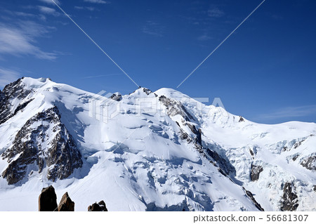 Mont Blanc, Mont Modit and Mont Blanc du Tacul from the Aiguille du Midi observatory 56681307