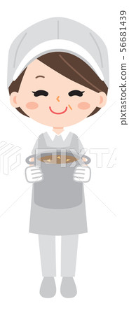 Illustration of an aunt with lunch Illustration of an aunt with lunch 56681439