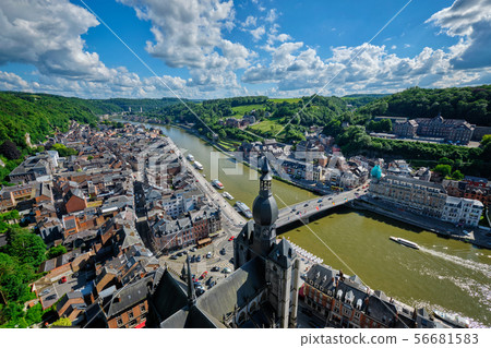 Aerial view of Dinant town, Belgium 56681583