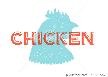 Rooster, poultry. Vintage logo, retro print, poster for Butchery 56681587