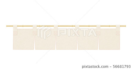 Noren-Natural White-No Character-Plain-For 5 Characters 56681793