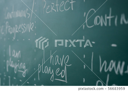 Learn english grammar. Chalkboard, school, class, lesson. 56683959