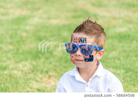 Cute Australian boy on Australia Day 56684506
