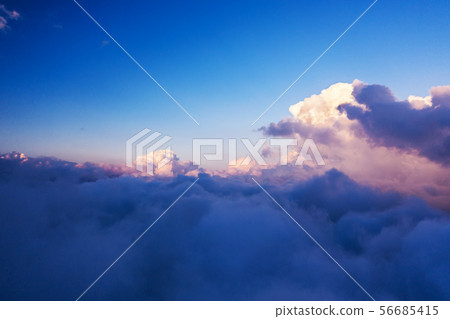 Beautiful sunrise cloudy sky from aerial view Beautiful sunrise cloudy sky from aerial view 56685415