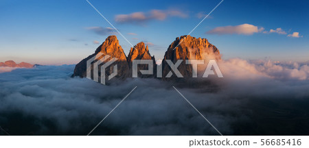 Aerial view of Grohmann spitze, Dolomites, Italy Aerial view of Grohmann spitze, Dolomites, Italy 56685416
