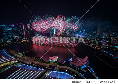 新加坡夜景和煙花 新加坡夜景和煙花 56685521