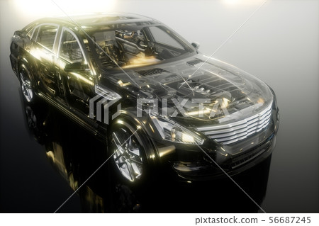 engine and other parts visible in car 56687245