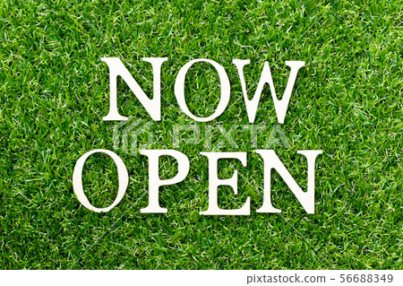 Wood alphabet letter in word now open Wood alphabet letter in word now open 56688349