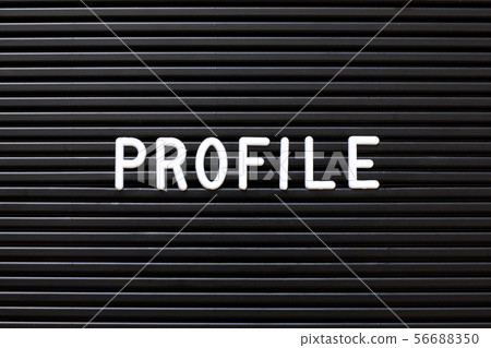 Black color felt letter board with word profile Black color felt letter board with word profile 56688350