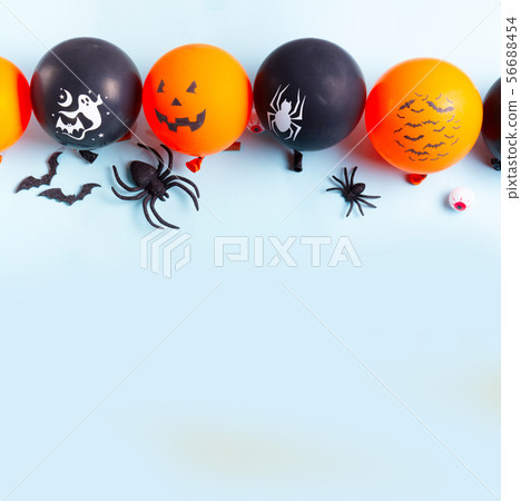 Halloween scene with balloons 56688454