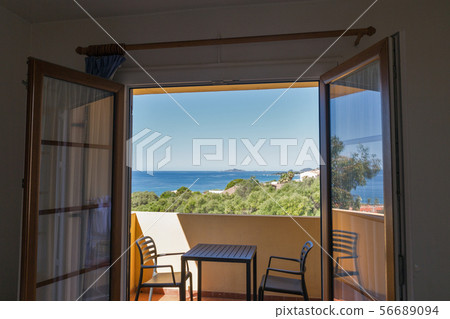 Beautiful seascape from balcony in Ajaccio, 56689094