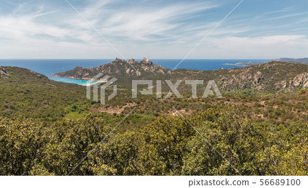 Southern Corsica island beach landscape, France. 56689100