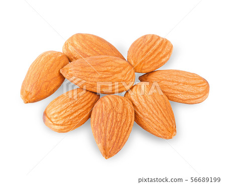 almonds isolated on white blackground almonds isolated on white blackground 56689199