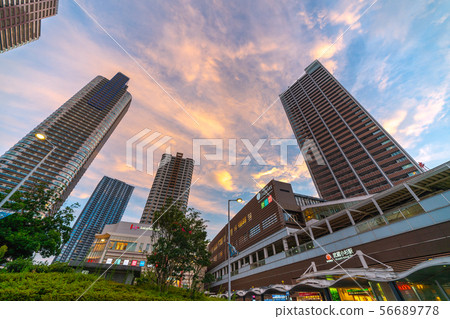 Kawasaki cityscape in Japan We look at Musashi Kosugi Station and tower apartment groups Kawasaki cityscape in Japan We look at Musashi Kosugi Station and tower apartment groups 56689778