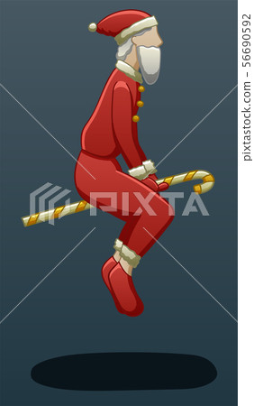 Levitating elderly man in Santa Claus costume-插圖素材 [56690592] - PIXTA圖庫