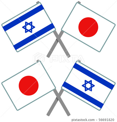 Israel and Japan flags Israel and Japan flags 56691820