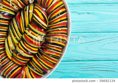 Raw traditional French vegaterian food ratatouille Raw traditional French vegaterian food ratatouille 56692134