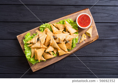 Traditional asian vegetarian food samosa Traditional asian vegetarian food samosa 56692352