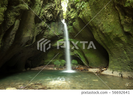 Nagano Falls surrounded by mossy rocks Nagano Falls surrounded by mossy rocks 56692641