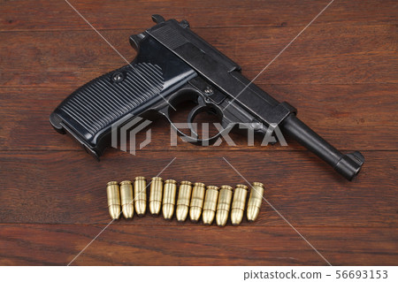 WWII era nazi german army handgun with ammunitions 56693153