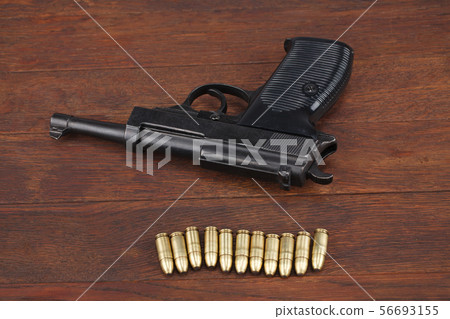 WWII era nazi german army handgun with ammunitions 56693155