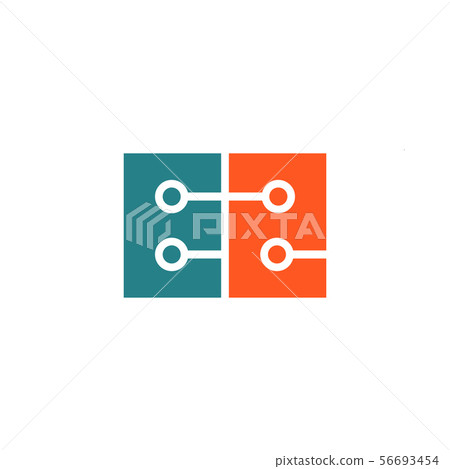 technology digital letter E logo template vector - Stock Illustration ...