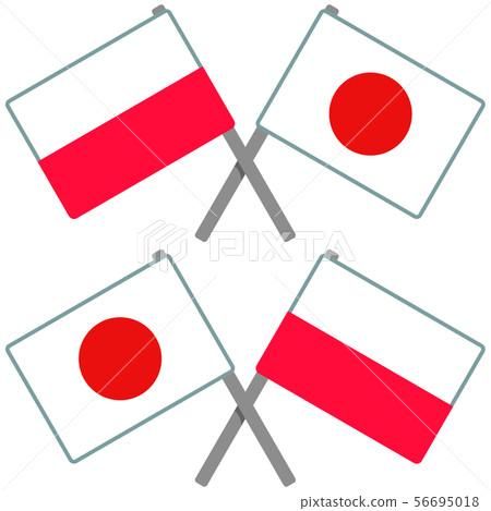 波蘭和日本國旗 56695018