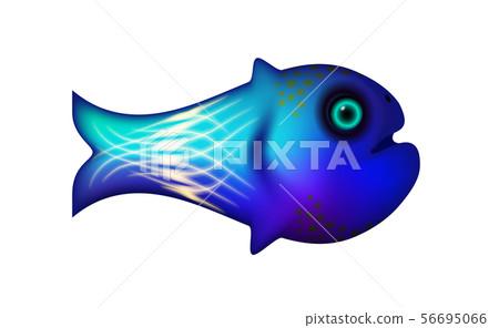 Blue little fish. Vector illustration 56695066