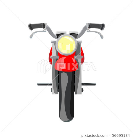 Flat cartoon motorcycle, red bike, isolated 56695184