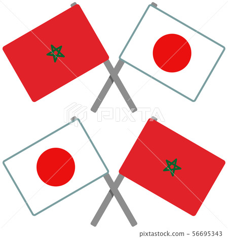 摩洛哥和日本國旗 56695343
