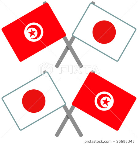 Tunisia and Japan Flag 56695345