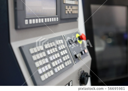 modern lathe machine with CNC control panel modern lathe machine with CNC control panel 56695981