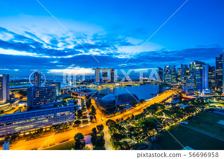 Beautiful architecture building exterior of singapore city 56696958