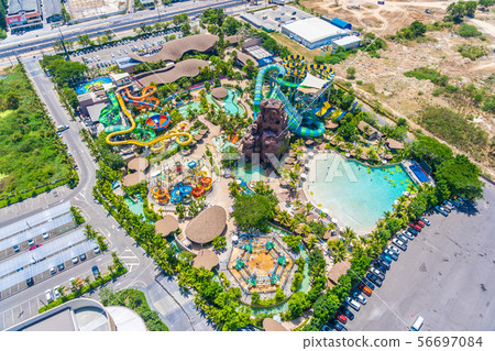 HUa hin, Thailand 30 April 2019 - Vana nava is the popular water park in hua hin city 56697084