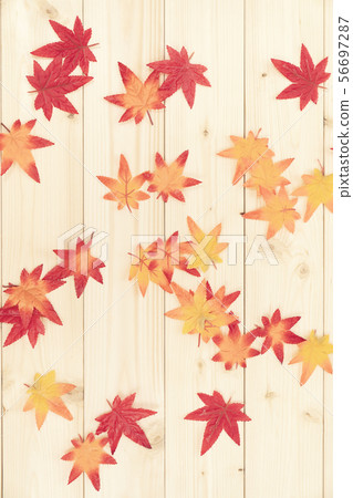Autumn image Background material Background Falling leaves Wood grain Autumn image Background material Background Falling leaves Wood grain 56697287