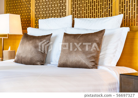 Beautiful elephant towel on bed decoration in bedroom interior Beautiful elephant towel on bed decoration in bedroom interior 56697327