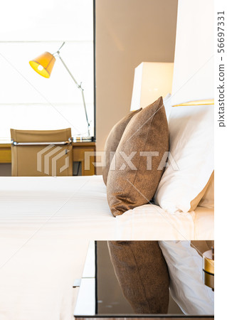 Beautiful elephant towel on bed decoration in bedroom interior 56697331