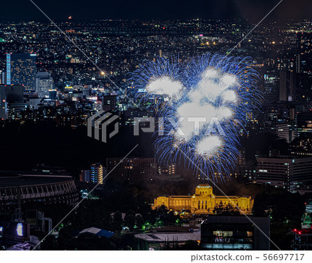 東京夜景東京煙花神宮煙花節 56697717