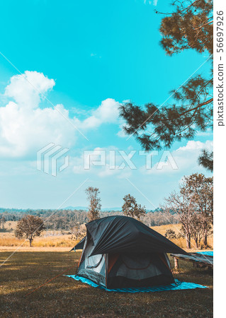 tourist tent camping in mountains tourist tent camping in mountains 56697926