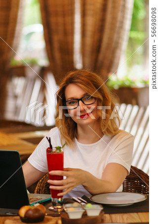 Girl in a cafe 56698098