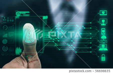 Fingerprint Biometric Digital Scan Technology. Fingerprint Biometric Digital Scan Technology. 56698635