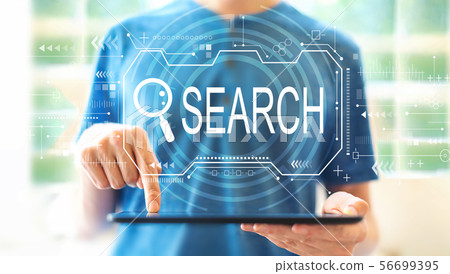 Searching theme with man using a tablet 56699395