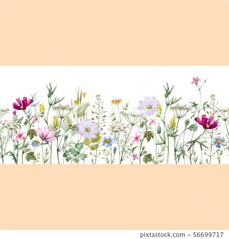 Watercolor floral vector pattern 56699717