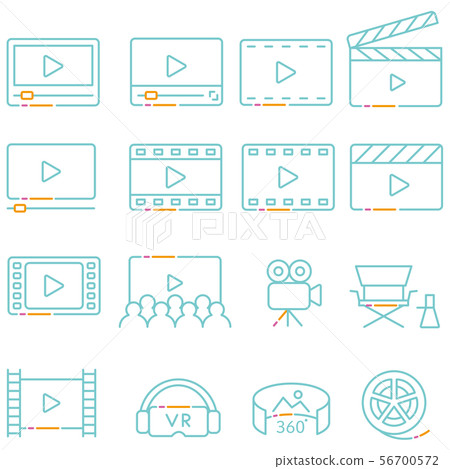 3色線繪圖視頻圖標 56700572