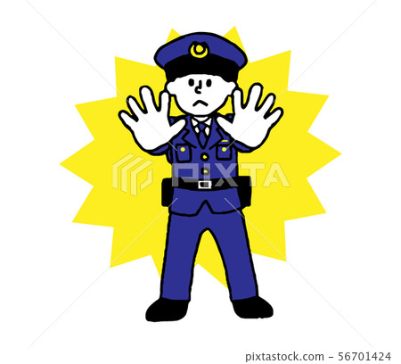 隨著警察背景停止（簡單） 56701424